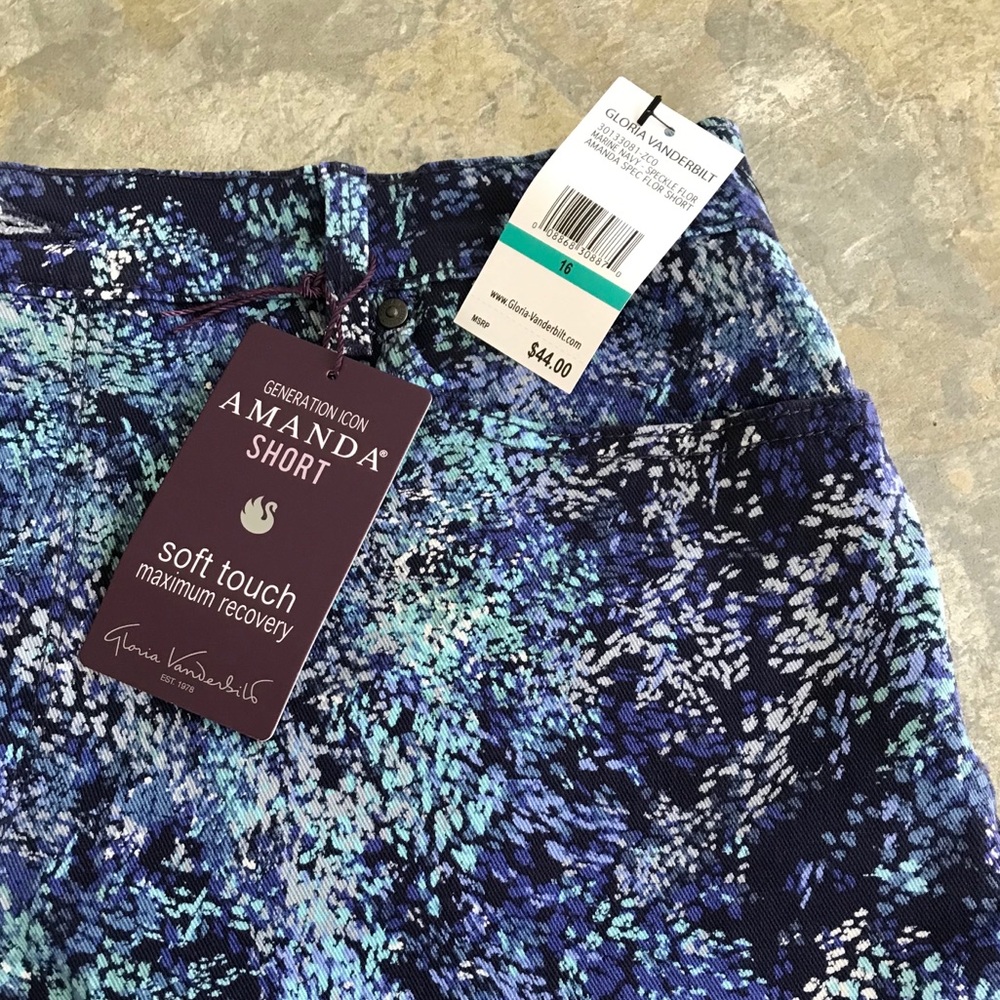 Gloria Vanderbilt Shorts, Blue Speckled, 16, NWT - Picture 2 of 11